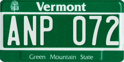 VT license plate ANP072