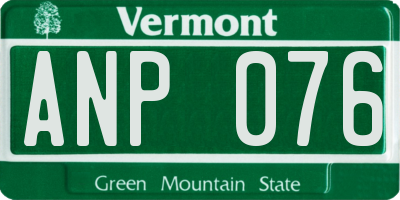 VT license plate ANP076