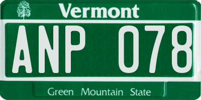 VT license plate ANP078