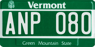 VT license plate ANP080