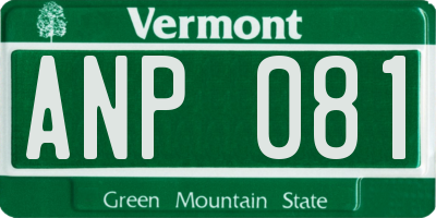 VT license plate ANP081