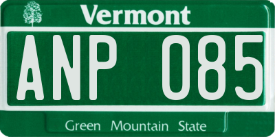 VT license plate ANP085
