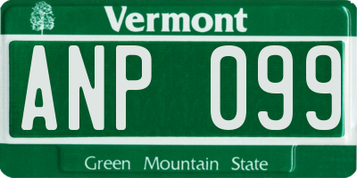 VT license plate ANP099