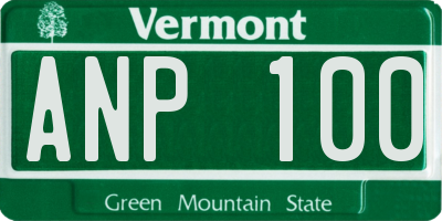 VT license plate ANP100