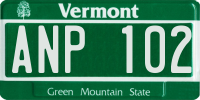 VT license plate ANP102