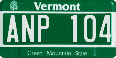 VT license plate ANP104