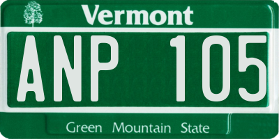 VT license plate ANP105