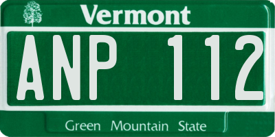 VT license plate ANP112