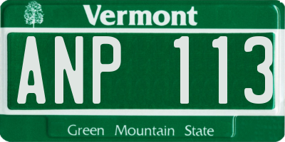 VT license plate ANP113
