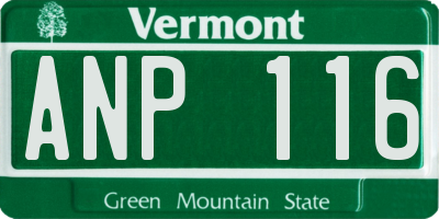 VT license plate ANP116