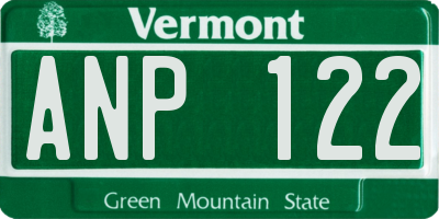 VT license plate ANP122