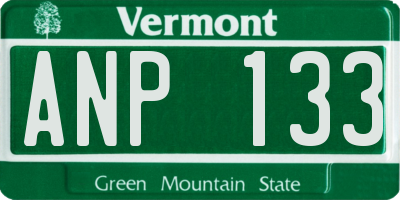 VT license plate ANP133