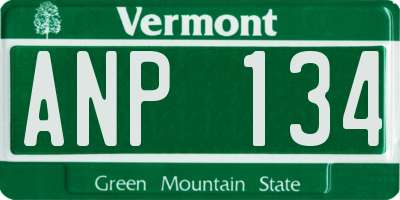 VT license plate ANP134