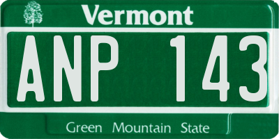 VT license plate ANP143