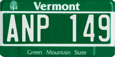 VT license plate ANP149
