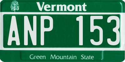 VT license plate ANP153