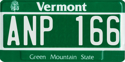 VT license plate ANP166