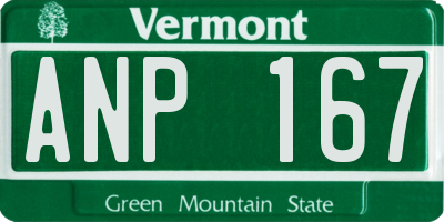VT license plate ANP167