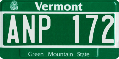 VT license plate ANP172