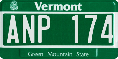 VT license plate ANP174