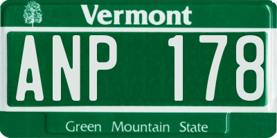 VT license plate ANP178