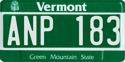 VT license plate ANP183