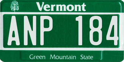 VT license plate ANP184
