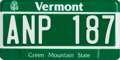 VT license plate ANP187