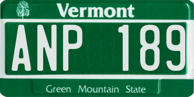 VT license plate ANP189