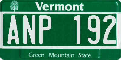 VT license plate ANP192