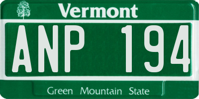 VT license plate ANP194