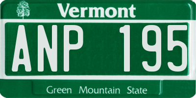 VT license plate ANP195