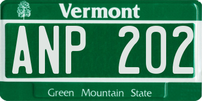 VT license plate ANP202