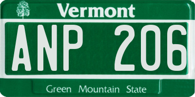VT license plate ANP206