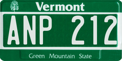 VT license plate ANP212