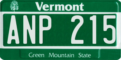 VT license plate ANP215