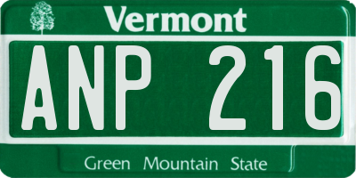 VT license plate ANP216