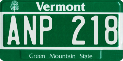 VT license plate ANP218