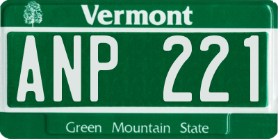 VT license plate ANP221