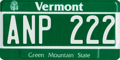VT license plate ANP222