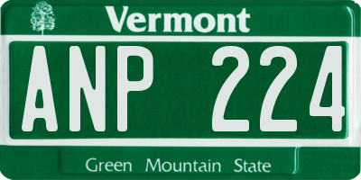 VT license plate ANP224