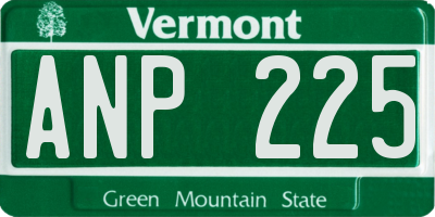 VT license plate ANP225
