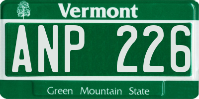 VT license plate ANP226