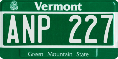 VT license plate ANP227