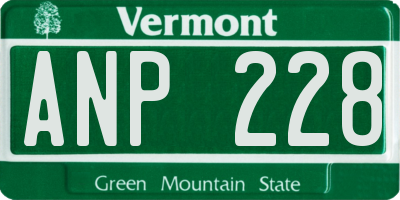 VT license plate ANP228