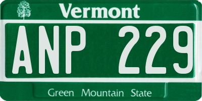 VT license plate ANP229