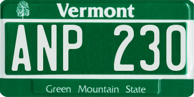 VT license plate ANP230