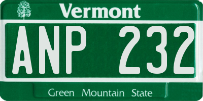 VT license plate ANP232