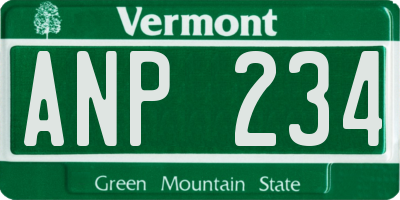 VT license plate ANP234