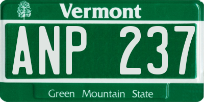 VT license plate ANP237